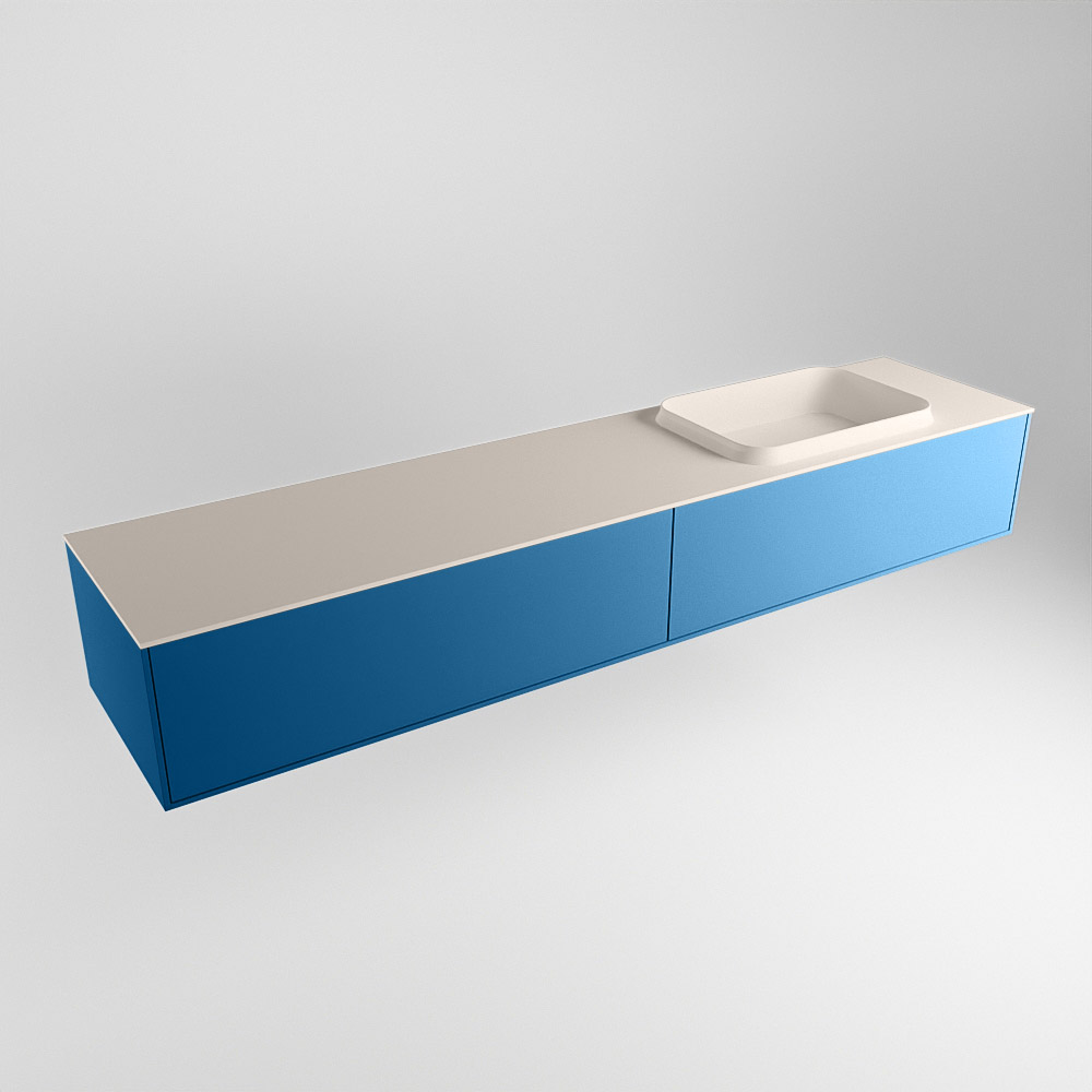 MONDIAZ ERIN 200cm mueble de baño color Jeans 2 cajones. Lavabo RIDGE Derecho sin orificio color Linen. 4 MONDIAZ ERIN 200cm mueble de baño color Jeans 2 cajones. Lavabo RIDGE Derecho sin orificio color Linen. - Imagen 4
