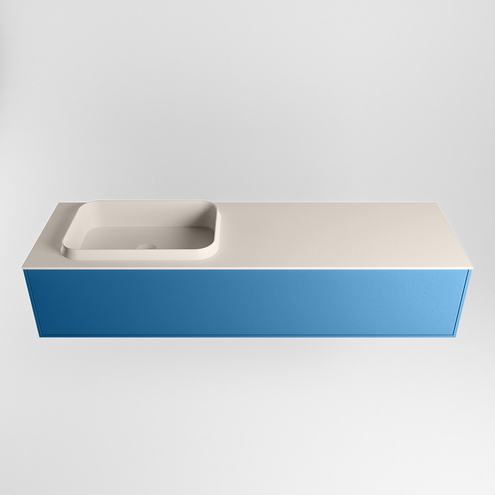 MONDIAZ ERIN 150cm mueble de baño color Jeans 1 cajón. Lavabo RIDGE Izquierda sin orificio color Linen. 5 MONDIAZ ERIN 150cm mueble de baño color Jeans 1 cajón. Lavabo RIDGE Izquierda sin orificio color Linen. - Imagen 5