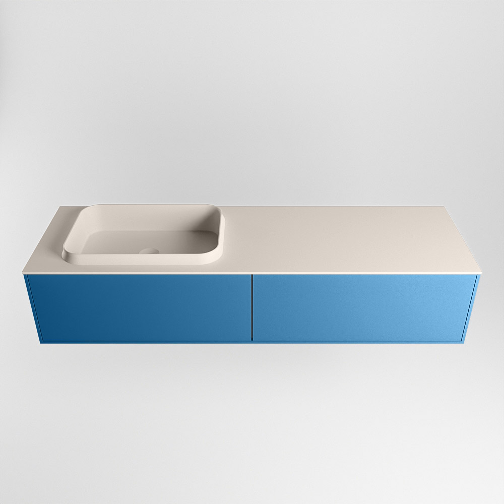 MONDIAZ ERIN 150cm mueble de baño color Jeans 2 cajones. Lavabo RIDGE Izquierda sin orificio color Linen. 5 MONDIAZ ERIN 150cm mueble de baño color Jeans 2 cajones. Lavabo RIDGE Izquierda sin orificio color Linen. - Imagen 5