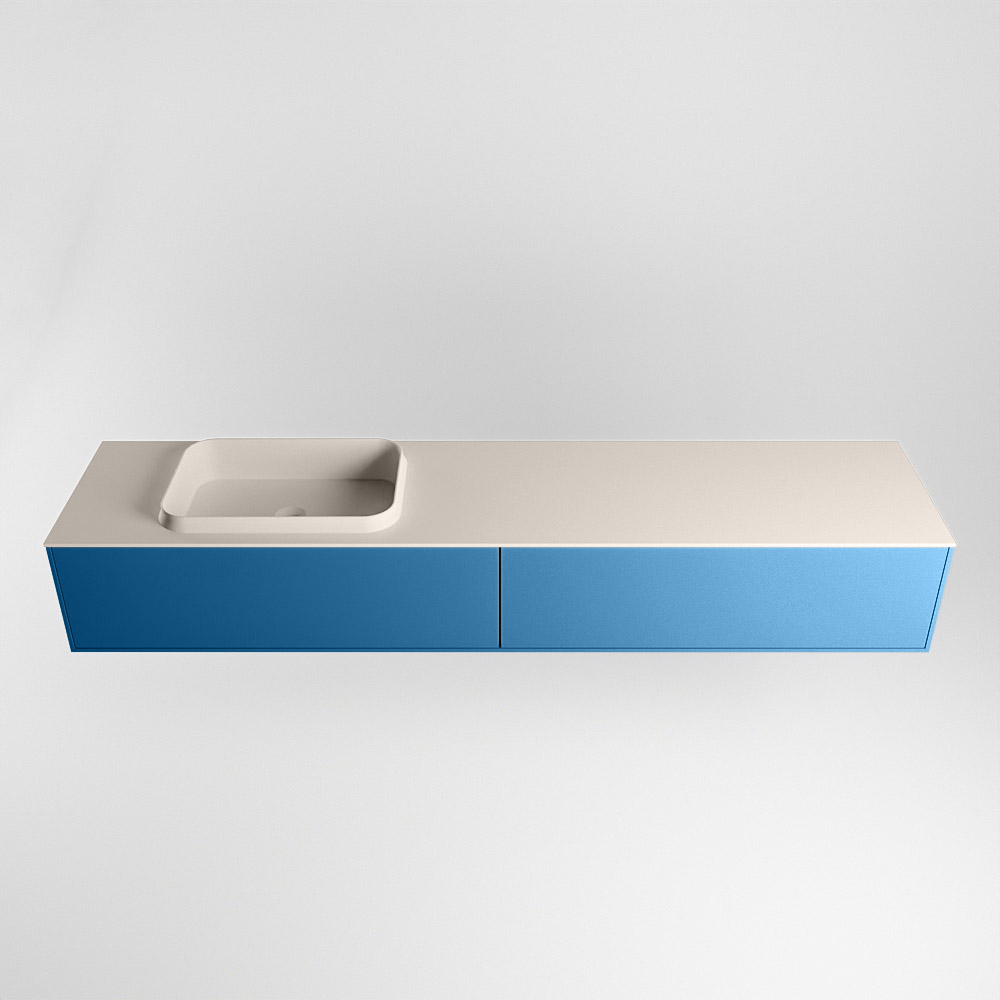 MONDIAZ ERIN 200cm mueble de baño color Jeans 2 cajones. Lavabo RIDGE Izquierda sin orificio color Linen. 5 MONDIAZ ERIN 200cm mueble de baño color Jeans 2 cajones. Lavabo RIDGE Izquierda sin orificio color Linen. - Imagen 5