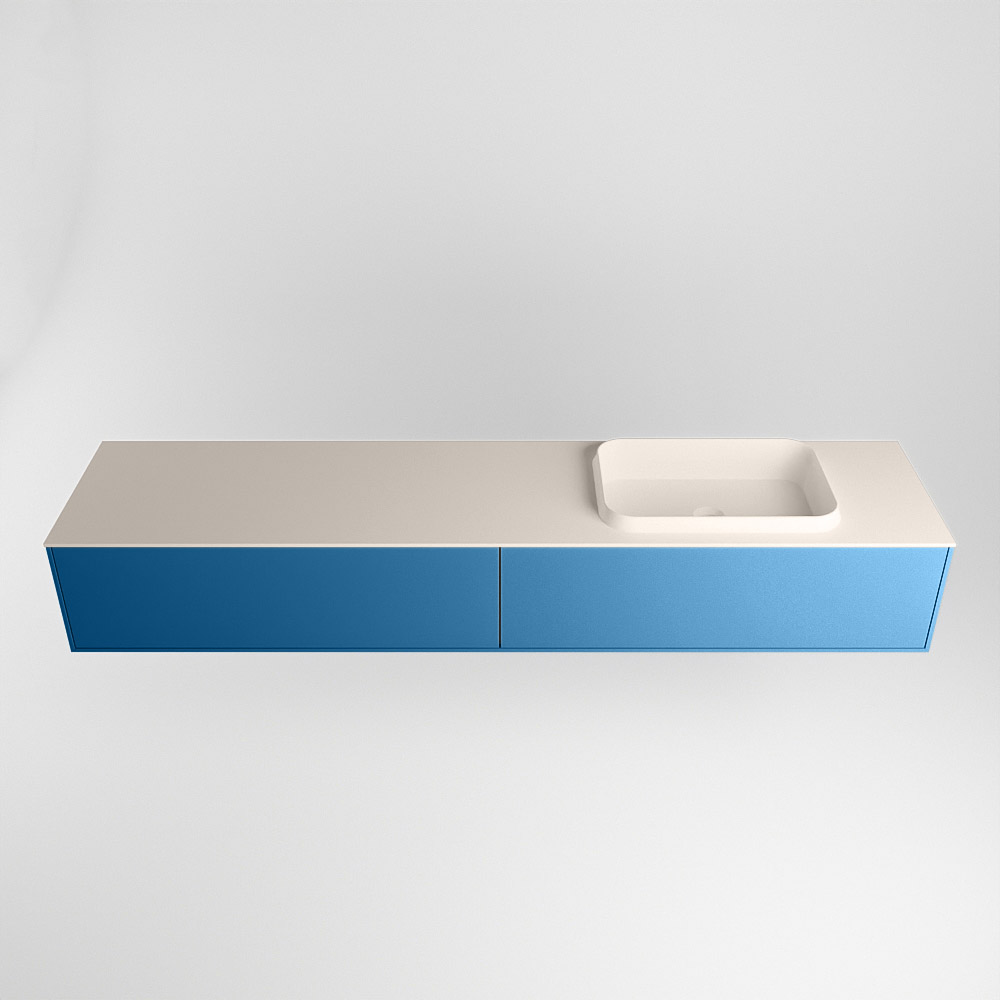 MONDIAZ ERIN 200cm mueble de baño color Jeans 2 cajones. Lavabo RIDGE Derecho sin orificio color Linen. 5 MONDIAZ ERIN 200cm mueble de baño color Jeans 2 cajones. Lavabo RIDGE Derecho sin orificio color Linen. - Imagen 5