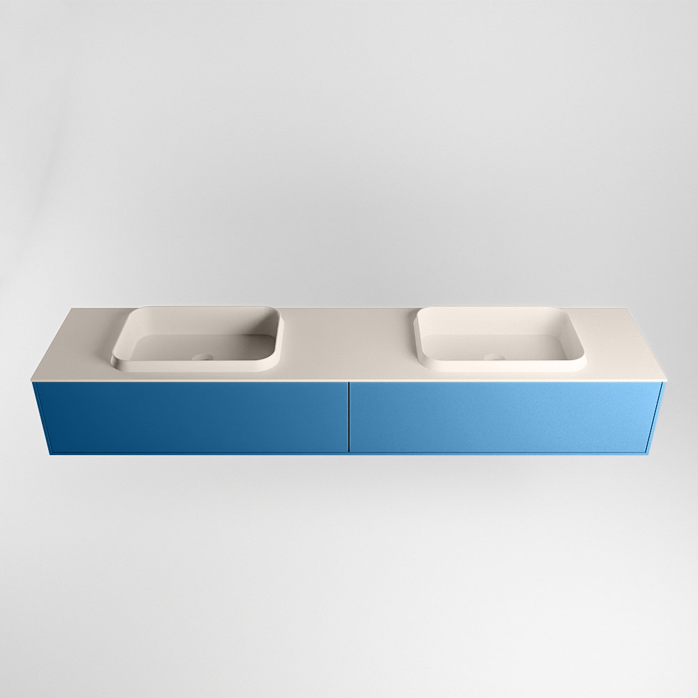 MONDIAZ ERIN 200cm mueble de baño color Jeans 2 cajones. Lavabo RIDGE Doble 2 orificios color Linen. 5 MONDIAZ ERIN 200cm mueble de baño color Jeans 2 cajones. Lavabo RIDGE Doble 2 orificios color Linen. - Imagen 5