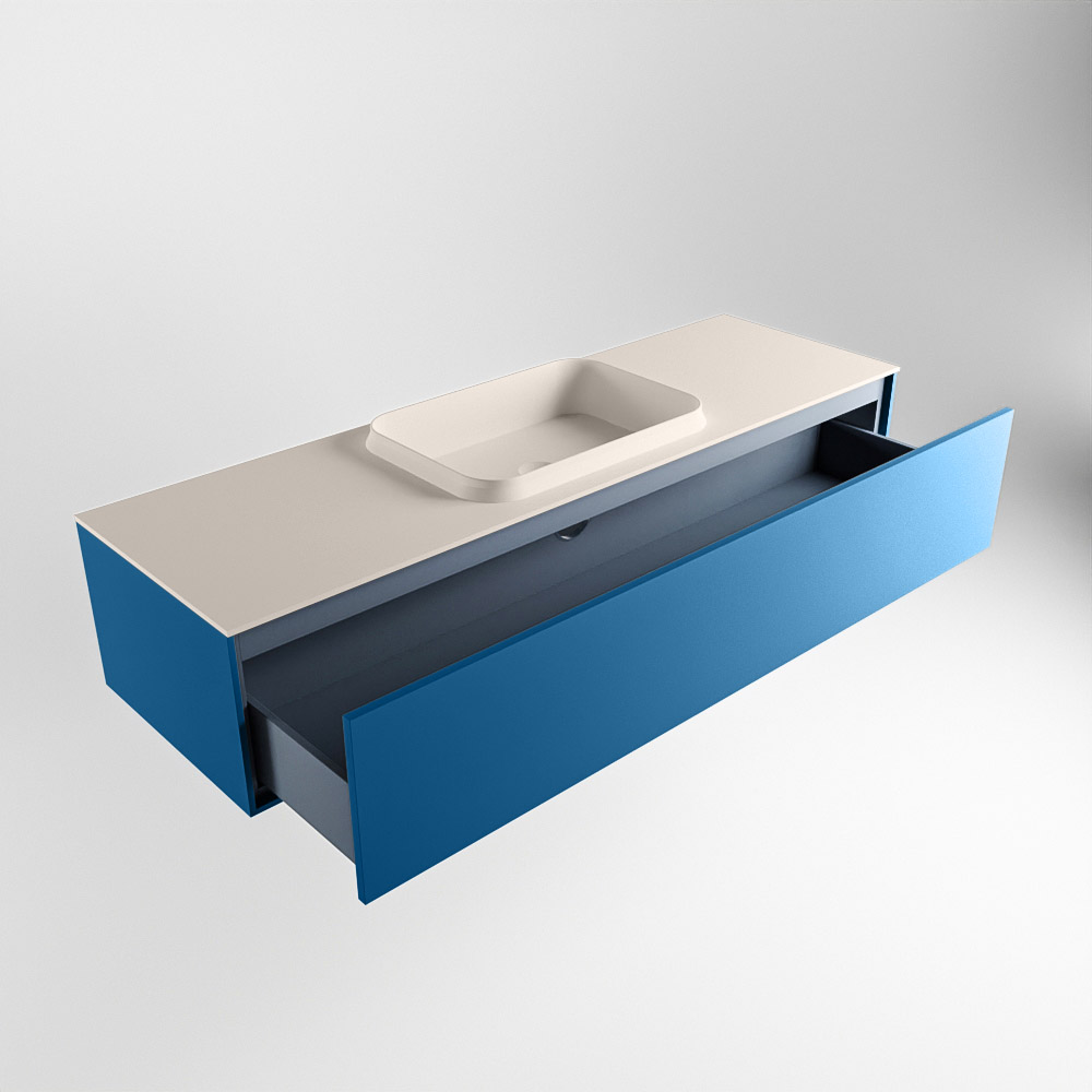 MONDIAZ ERIN 150cm mueble de baño color Jeans 1 cajón. Lavabo RIDGE Centro sin orificio color Linen. 6 MONDIAZ ERIN 150cm mueble de baño color Jeans 1 cajón. Lavabo RIDGE Centro sin orificio color Linen. - Imagen 6