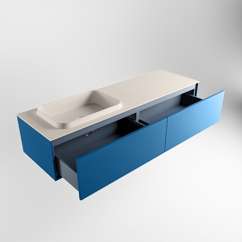 MONDIAZ ERIN 150cm mueble de baño color Jeans 2 cajones. Lavabo RIDGE Izquierda sin orificio color Linen. 6 MONDIAZ ERIN 150cm mueble de baño color Jeans 2 cajones. Lavabo RIDGE Izquierda sin orificio color Linen. - Imagen 6