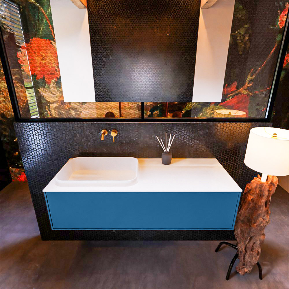 MONDIAZ ERIN 120cm mueble de baño color Jeans 1 cajón. Lavabo RIDGE Izquierda sin orificio color Talc. 3 MONDIAZ ERIN 120cm mueble de baño color Jeans 1 cajón. Lavabo RIDGE Izquierda sin orificio color Talc. - Imagen 3