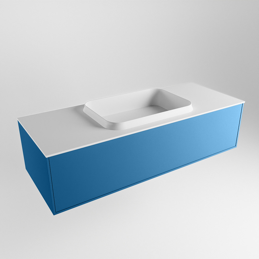 MONDIAZ ERIN 120cm mueble de baño color Jeans 1 cajón. Lavabo RIDGE Centro sin orificio color Talc. 4 MONDIAZ ERIN 120cm mueble de baño color Jeans 1 cajón. Lavabo RIDGE Centro sin orificio color Talc. - Imagen 4