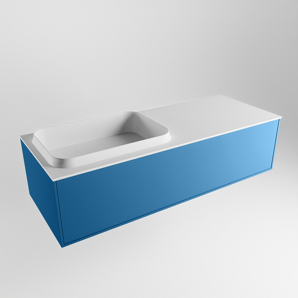 MONDIAZ ERIN 120cm mueble de baño color Jeans 1 cajón. Lavabo RIDGE Izquierda sin orificio color Talc. 4 MONDIAZ ERIN 120cm mueble de baño color Jeans 1 cajón. Lavabo RIDGE Izquierda sin orificio color Talc. - Imagen 4