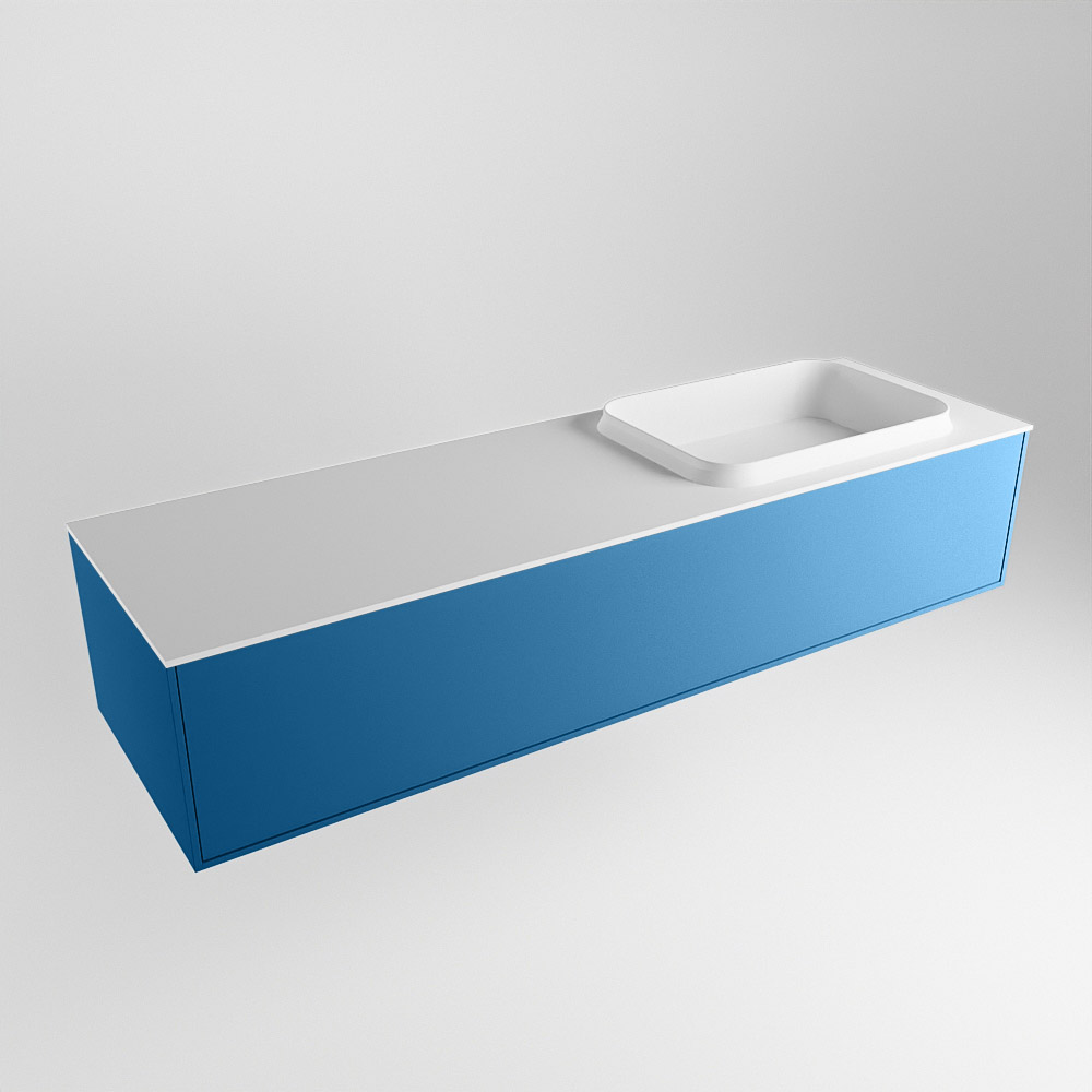 MONDIAZ ERIN 150cm mueble de baño color Jeans 1 cajón. Lavabo RIDGE Derecho 1 orificio color Talc. 4 MONDIAZ ERIN 150cm mueble de baño color Jeans 1 cajón. Lavabo RIDGE Derecho 1 orificio color Talc. - Imagen 4