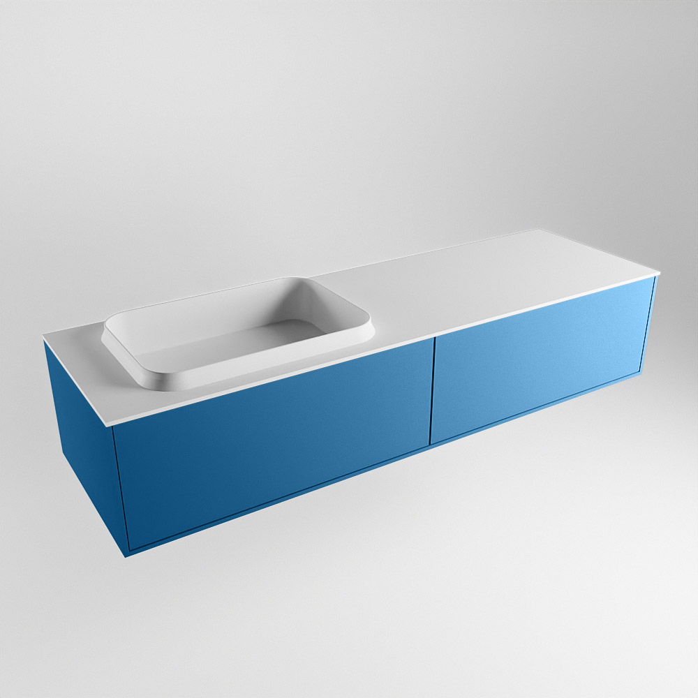 MONDIAZ ERIN 150cm mueble de baño color Jeans 2 cajones. Lavabo RIDGE Izquierda 1 orificio color Talc. 4 MONDIAZ ERIN 150cm mueble de baño color Jeans 2 cajones. Lavabo RIDGE Izquierda 1 orificio color Talc. - Imagen 4