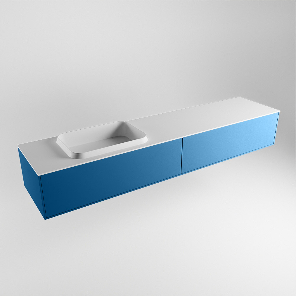 MONDIAZ ERIN 200cm mueble de baño color Jeans 2 cajones. Lavabo RIDGE Izquierda 1 orificio color Talc. 4 MONDIAZ ERIN 200cm mueble de baño color Jeans 2 cajones. Lavabo RIDGE Izquierda 1 orificio color Talc. - Imagen 4