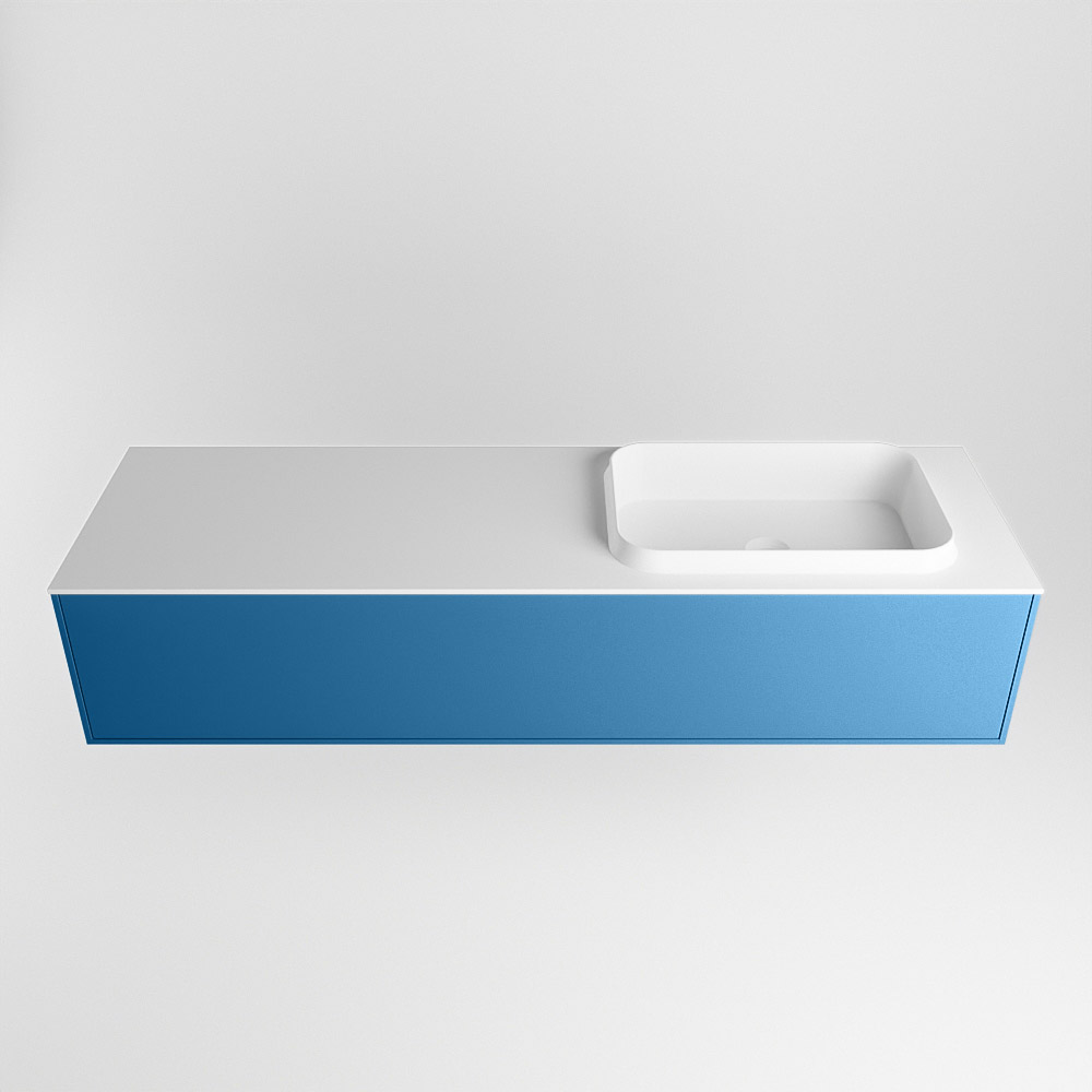 MONDIAZ ERIN 150cm mueble de baño color Jeans 1 cajón. Lavabo RIDGE Derecho 1 orificio color Talc. 5 MONDIAZ ERIN 150cm mueble de baño color Jeans 1 cajón. Lavabo RIDGE Derecho 1 orificio color Talc. - Imagen 5