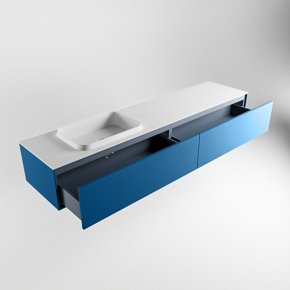 MONDIAZ ERIN 200cm mueble de baño color Jeans 2 cajones. Lavabo RIDGE Izquierda 1 orificio color Talc. 6 MONDIAZ ERIN 200cm mueble de baño color Jeans 2 cajones. Lavabo RIDGE Izquierda 1 orificio color Talc. - Imagen 6