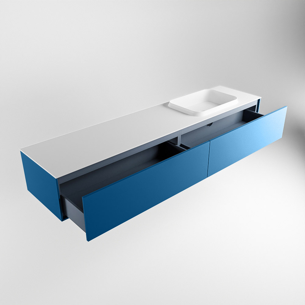 MONDIAZ ERIN 200cm mueble de baño color Jeans 2 cajones. Lavabo RIDGE Derecho 1 orificio color Talc. 6 MONDIAZ ERIN 200cm mueble de baño color Jeans 2 cajones. Lavabo RIDGE Derecho 1 orificio color Talc. - Imagen 6