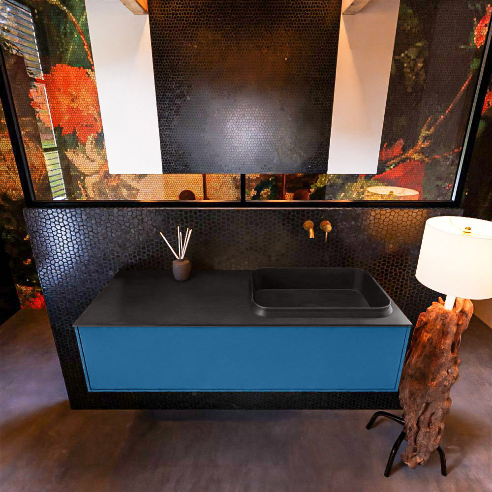 MONDIAZ ERIN 120cm mueble de baño color Jeans 1 cajón. Lavabo RIDGE Derecho sin orificio color Urban. 3 MONDIAZ ERIN 120cm mueble de baño color Jeans 1 cajón. Lavabo RIDGE Derecho sin orificio color Urban. - Imagen 3