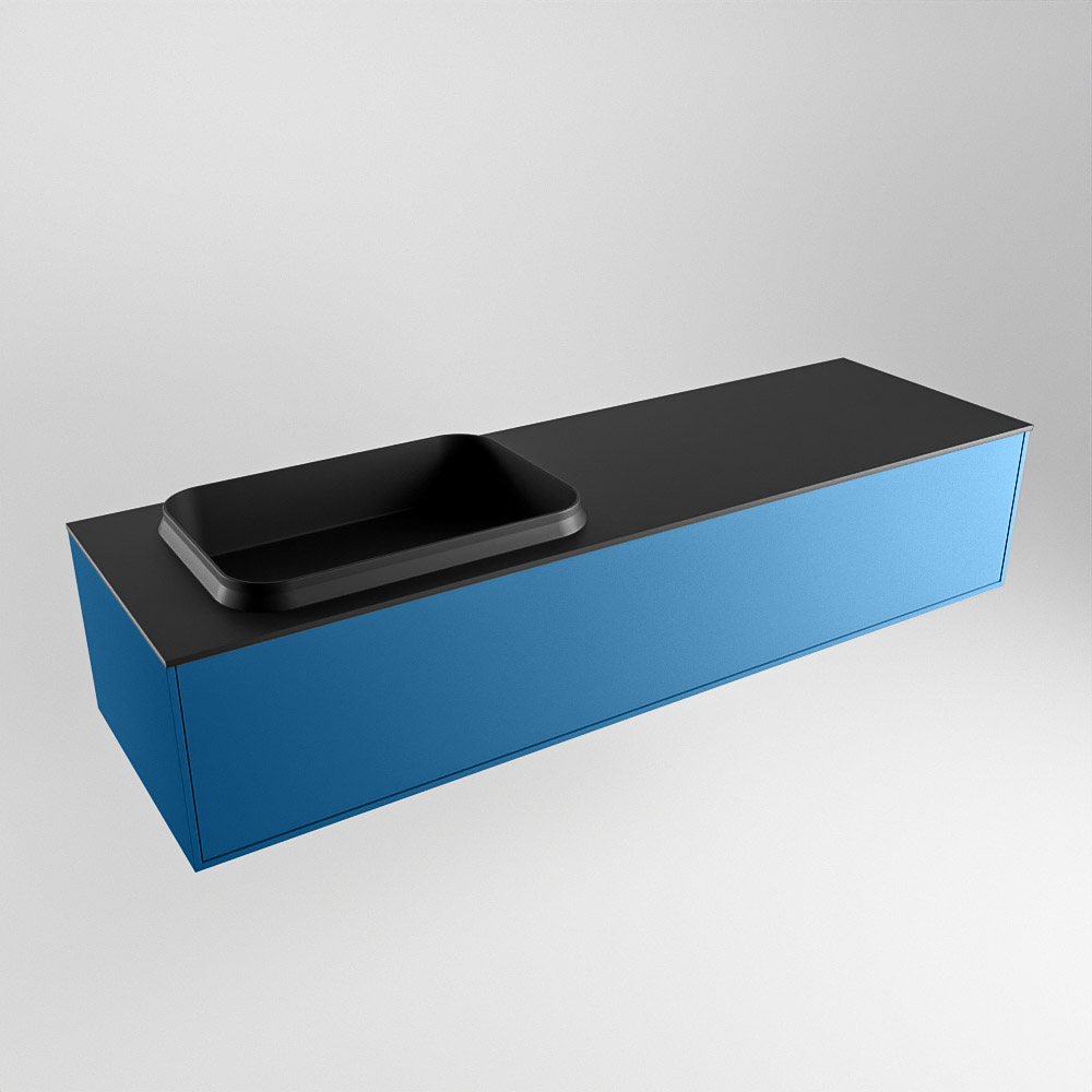 MONDIAZ ERIN 150cm mueble de baño color Jeans 1 cajón. Lavabo RIDGE Izquierda sin orificio color Urban. 4 MONDIAZ ERIN 150cm mueble de baño color Jeans 1 cajón. Lavabo RIDGE Izquierda sin orificio color Urban. - Imagen 4