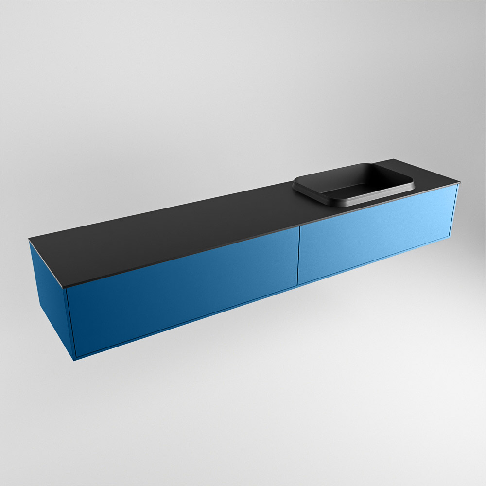 MONDIAZ ERIN 200cm mueble de baño color Jeans 2 cajones. Lavabo RIDGE Derecho sin orificio color Urban. 4 MONDIAZ ERIN 200cm mueble de baño color Jeans 2 cajones. Lavabo RIDGE Derecho sin orificio color Urban. - Imagen 4