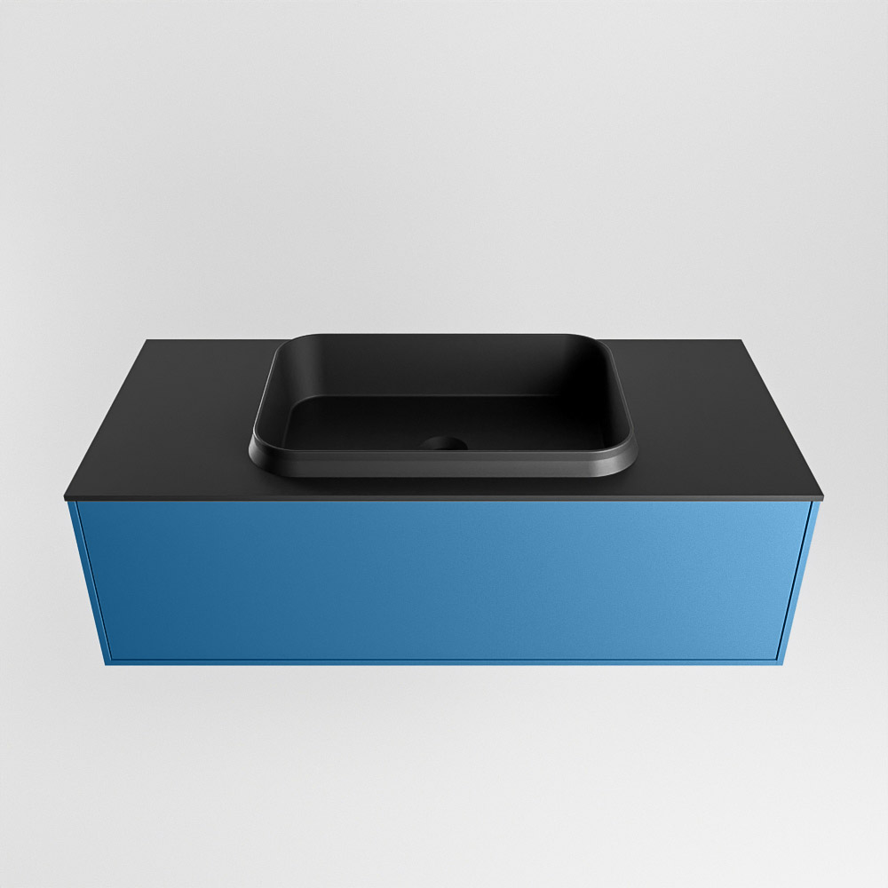 MONDIAZ ERIN 100cm mueble de baño color Jeans 1 cajón. Lavabo RIDGE Centro 1 orificio color Urban. 5 MONDIAZ ERIN 100cm mueble de baño color Jeans 1 cajón. Lavabo RIDGE Centro 1 orificio color Urban. - Imagen 5