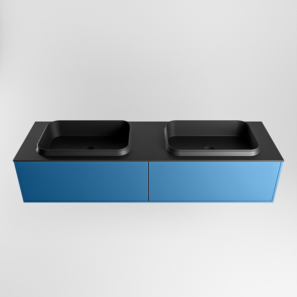 MONDIAZ ERIN 150cm mueble de baño color Jeans 2 cajones. Lavabo RIDGE Doble 2 orificios color Urban. 5 MONDIAZ ERIN 150cm mueble de baño color Jeans 2 cajones. Lavabo RIDGE Doble 2 orificios color Urban. - Imagen 5