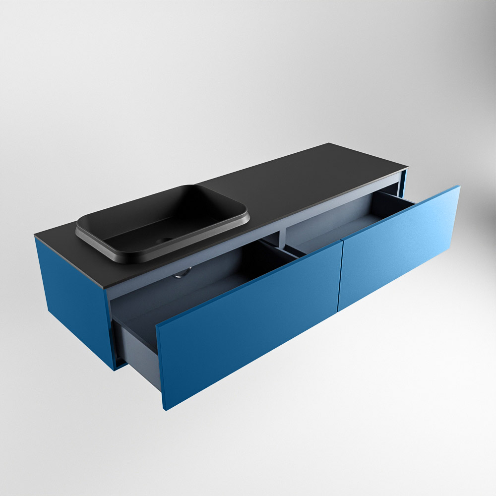 MONDIAZ ERIN 150cm mueble de baño color Jeans 2 cajones. Lavabo RIDGE Izquierda 1 orificio color Urban. 6 MONDIAZ ERIN 150cm mueble de baño color Jeans 2 cajones. Lavabo RIDGE Izquierda 1 orificio color Urban. - Imagen 6