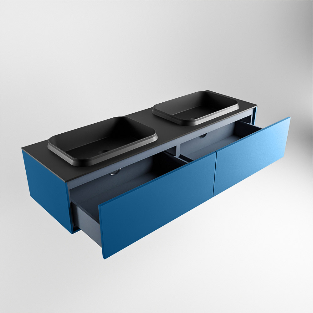 MONDIAZ ERIN 150cm mueble de baño color Jeans 2 cajones. Lavabo RIDGE Doble 2 orificios color Urban. 6 MONDIAZ ERIN 150cm mueble de baño color Jeans 2 cajones. Lavabo RIDGE Doble 2 orificios color Urban. - Imagen 6