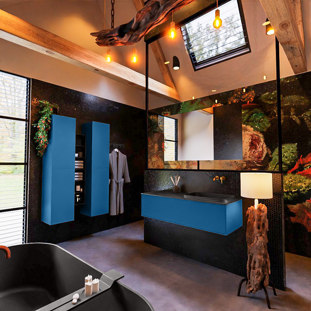 MONDIAZ ERIN 120cm mueble de baño color Jeans 1 cajón. Lavabo RIDGE Derecho sin orificio color Urban. 2 MONDIAZ ERIN 120cm mueble de baño color Jeans 1 cajón. Lavabo RIDGE Derecho sin orificio color Urban. - Imagen 2