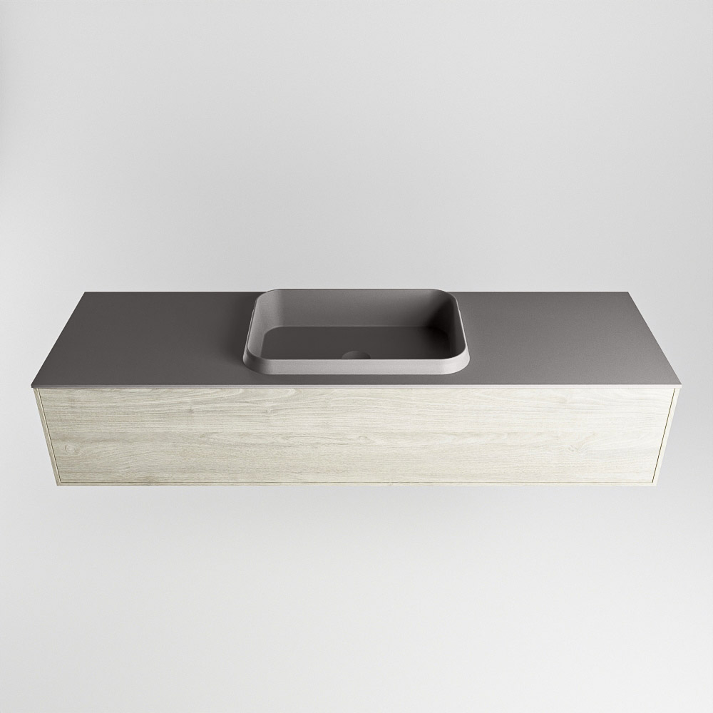 MONDIAZ ERIN 150cm mueble de baño color Light Brown Grey 1 cajón. Lavabo RIDGE Centro 1 orificio color Dark Grey. 5 MONDIAZ ERIN 150cm mueble de baño color Light Brown Grey 1 cajón. Lavabo RIDGE Centro 1 orificio color Dark Grey. - Imagen 5