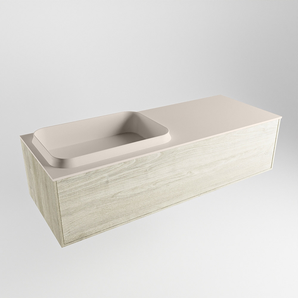 MONDIAZ ERIN 120cm mueble de baño color Light Brown Grey 1 cajón. Lavabo RIDGE Izquierda sin orificio color Linen. 4 MONDIAZ ERIN 120cm mueble de baño color Light Brown Grey 1 cajón. Lavabo RIDGE Izquierda sin orificio color Linen. - Imagen 4