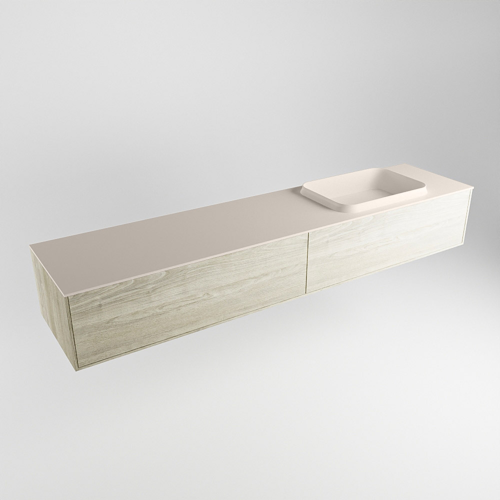 MONDIAZ ERIN 200cm mueble de baño color Light Brown Grey 2 cajones. Lavabo RIDGE Derecho sin orificio color Linen. 4 MONDIAZ ERIN 200cm mueble de baño color Light Brown Grey 2 cajones. Lavabo RIDGE Derecho sin orificio color Linen. - Imagen 4