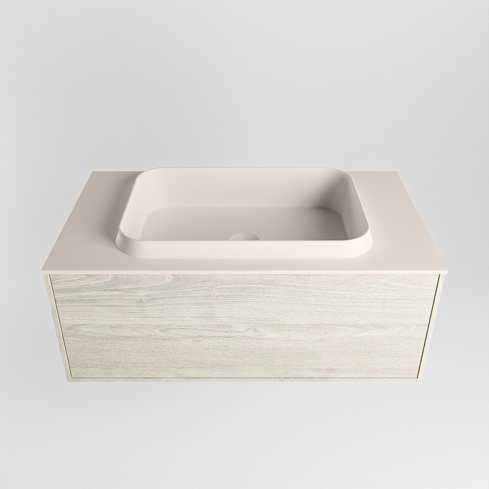 MONDIAZ ERIN 80cm mueble de baño color Light Brown Grey 1 cajón. Lavabo RIDGE Centro 1 orificio color Linen. 5 MONDIAZ ERIN 80cm mueble de baño color Light Brown Grey 1 cajón. Lavabo RIDGE Centro 1 orificio color Linen. - Imagen 5