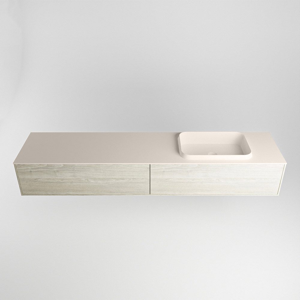 MONDIAZ ERIN 200cm mueble de baño color Light Brown Grey 2 cajones. Lavabo RIDGE Derecho sin orificio color Linen. 5 MONDIAZ ERIN 200cm mueble de baño color Light Brown Grey 2 cajones. Lavabo RIDGE Derecho sin orificio color Linen. - Imagen 5