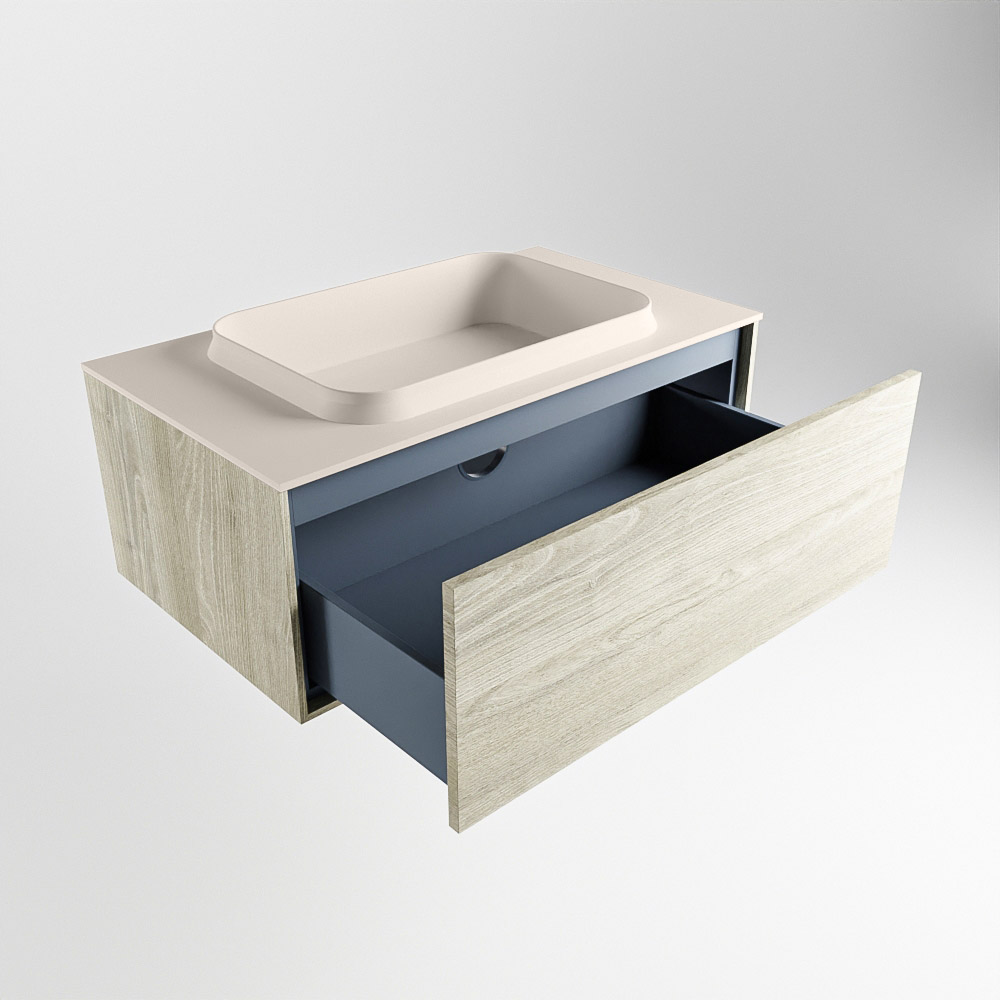 MONDIAZ ERIN 80cm mueble de baño color Light Brown Grey 1 cajón. Lavabo RIDGE Centro 1 orificio color Linen. 6 MONDIAZ ERIN 80cm mueble de baño color Light Brown Grey 1 cajón. Lavabo RIDGE Centro 1 orificio color Linen. - Imagen 6