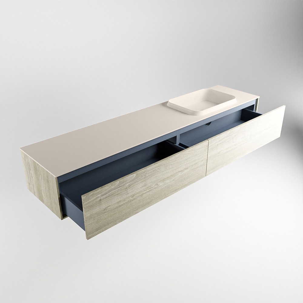 MONDIAZ ERIN 200cm mueble de baño color Light Brown Grey 2 cajones. Lavabo RIDGE Derecho sin orificio color Linen. 6 MONDIAZ ERIN 200cm mueble de baño color Light Brown Grey 2 cajones. Lavabo RIDGE Derecho sin orificio color Linen. - Imagen 6