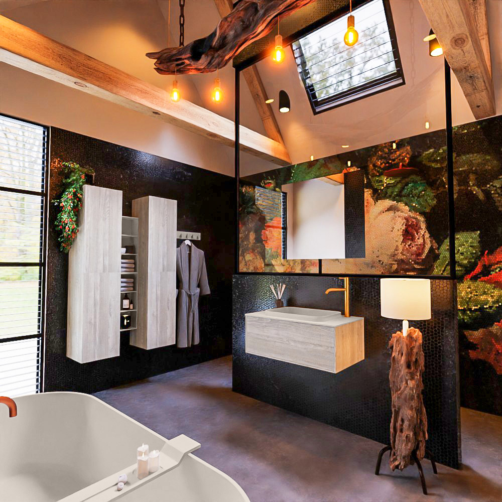 MONDIAZ ERIN 80cm mueble de baño color Light Brown Grey 1 cajón. Lavabo RIDGE Centro 1 orificio color Linen. 2 MONDIAZ ERIN 80cm mueble de baño color Light Brown Grey 1 cajón. Lavabo RIDGE Centro 1 orificio color Linen. - Imagen 2