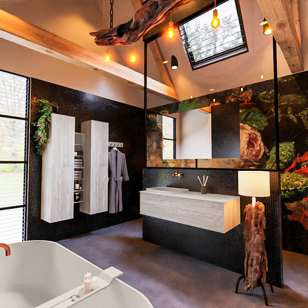 MONDIAZ ERIN 120cm mueble de baño color Light Brown Grey 1 cajón. Lavabo RIDGE Izquierda sin orificio color Linen. 2 MONDIAZ ERIN 120cm mueble de baño color Light Brown Grey 1 cajón. Lavabo RIDGE Izquierda sin orificio color Linen. - Imagen 2