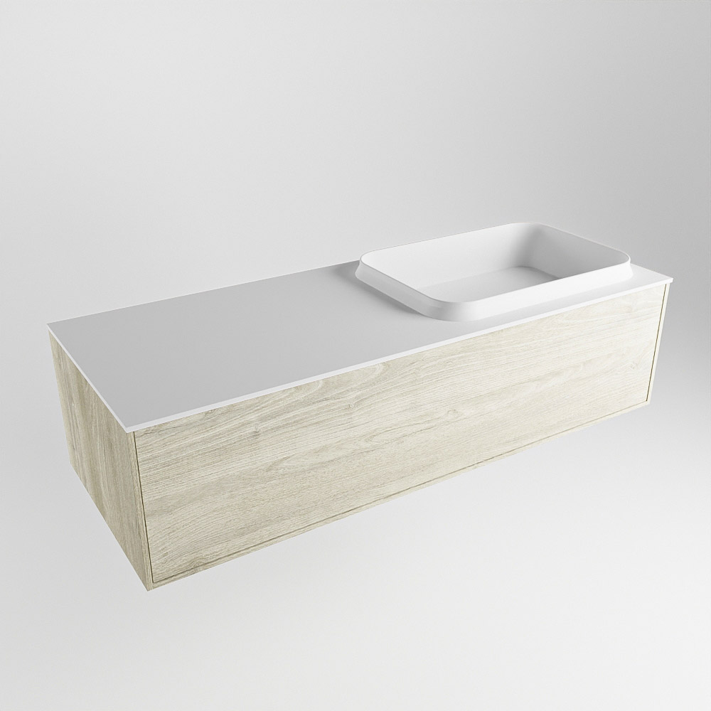 MONDIAZ ERIN 120cm mueble de baño color Light Brown Grey 1 cajón. Lavabo RIDGE Derecho 1 orificio color Talc. 4 MONDIAZ ERIN 120cm mueble de baño color Light Brown Grey 1 cajón. Lavabo RIDGE Derecho 1 orificio color Talc. - Imagen 4