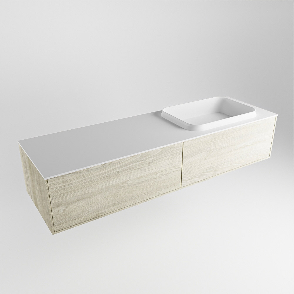 MONDIAZ ERIN 150cm mueble de baño color Light Brown Grey 2 cajones. Lavabo RIDGE Derecho sin orificio color Talc. 4 MONDIAZ ERIN 150cm mueble de baño color Light Brown Grey 2 cajones. Lavabo RIDGE Derecho sin orificio color Talc. - Imagen 4