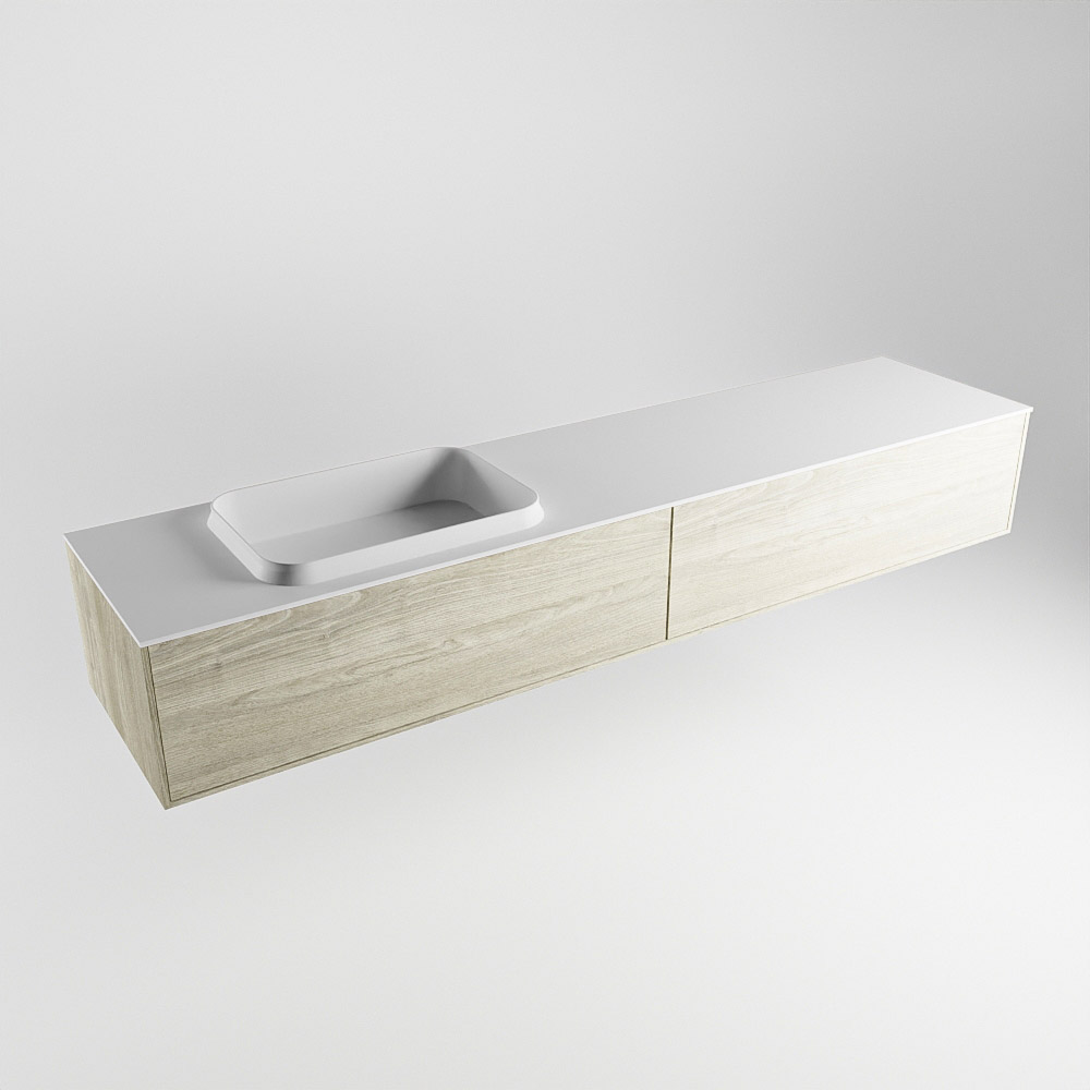 MONDIAZ ERIN 200cm mueble de baño color Light Brown Grey 2 cajones. Lavabo RIDGE Izquierda sin orificio color Talc. 4 MONDIAZ ERIN 200cm mueble de baño color Light Brown Grey 2 cajones. Lavabo RIDGE Izquierda sin orificio color Talc. - Imagen 4
