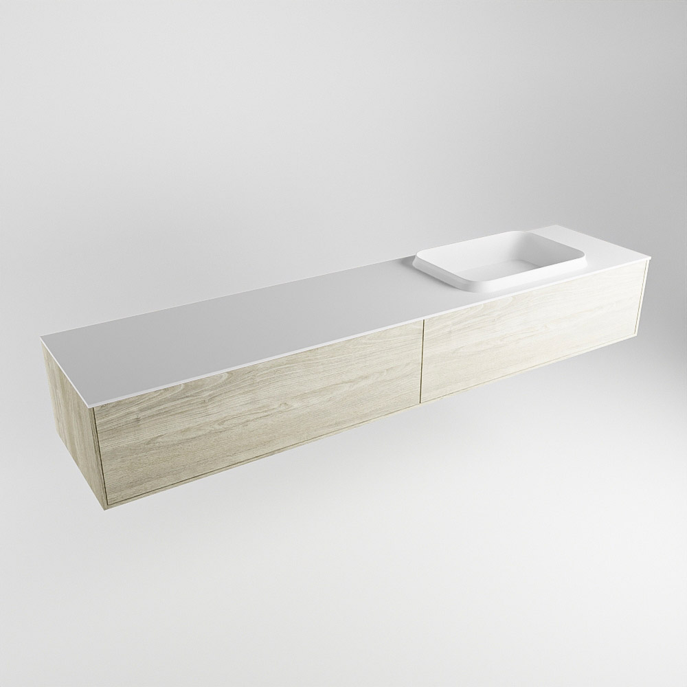 MONDIAZ ERIN 200cm mueble de baño color Light Brown Grey 2 cajones. Lavabo RIDGE Derecho sin orificio color Talc. 4 MONDIAZ ERIN 200cm mueble de baño color Light Brown Grey 2 cajones. Lavabo RIDGE Derecho sin orificio color Talc. - Imagen 4