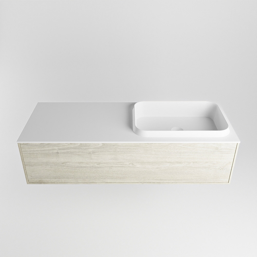 MONDIAZ ERIN 120cm mueble de baño color Light Brown Grey 1 cajón. Lavabo RIDGE Derecho sin orificio color Talc. 5 MONDIAZ ERIN 120cm mueble de baño color Light Brown Grey 1 cajón. Lavabo RIDGE Derecho sin orificio color Talc. - Imagen 5