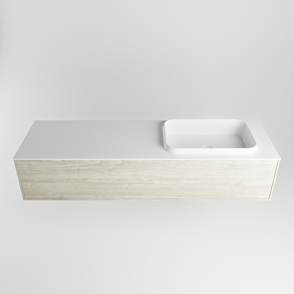 MONDIAZ ERIN 150cm mueble de baño color Light Brown Grey 1 cajón. Lavabo RIDGE Derecho 1 orificio color Talc. 5 MONDIAZ ERIN 150cm mueble de baño color Light Brown Grey 1 cajón. Lavabo RIDGE Derecho 1 orificio color Talc. - Imagen 5