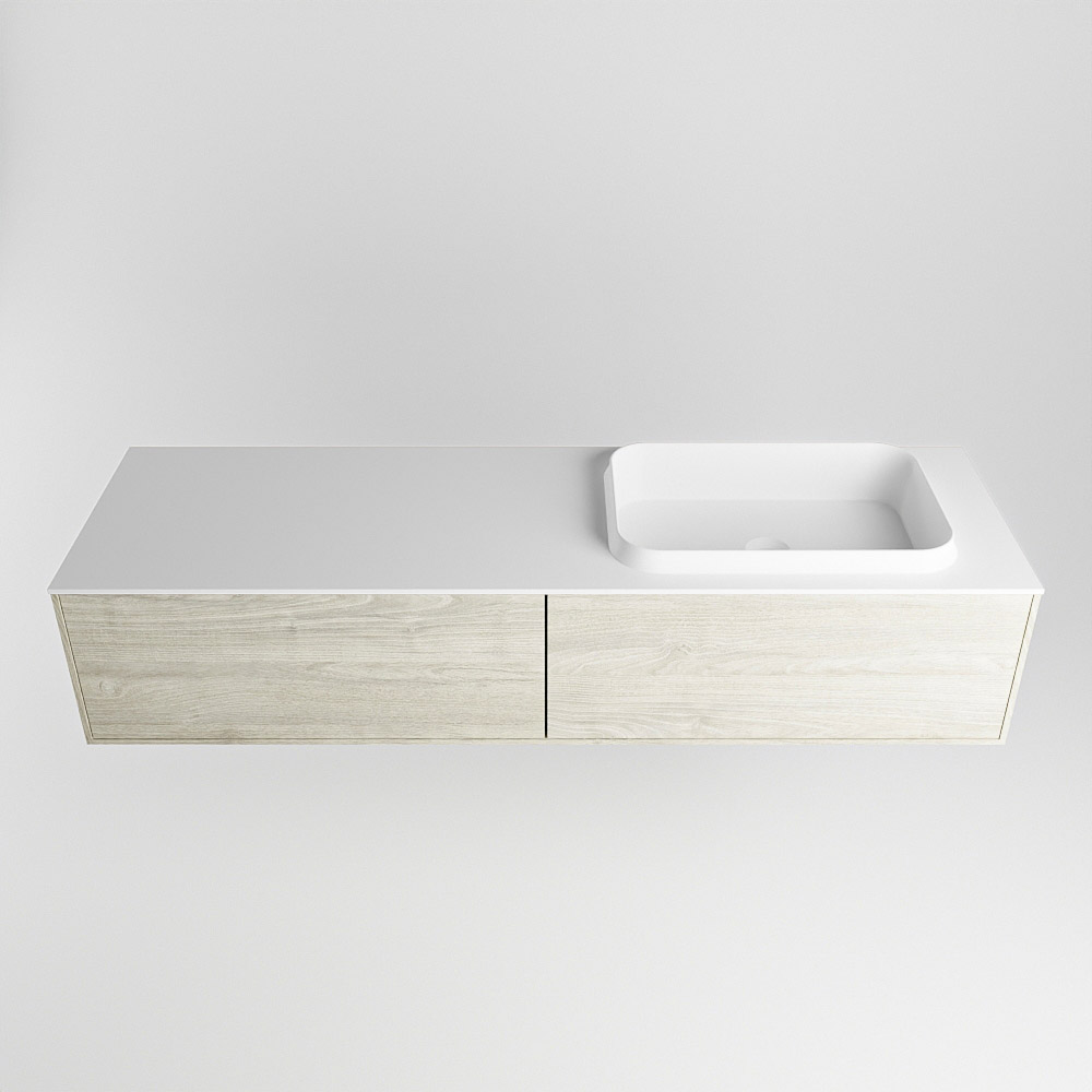MONDIAZ ERIN 150cm mueble de baño color Light Brown Grey 2 cajones. Lavabo RIDGE Derecho sin orificio color Talc. 5 MONDIAZ ERIN 150cm mueble de baño color Light Brown Grey 2 cajones. Lavabo RIDGE Derecho sin orificio color Talc. - Imagen 5