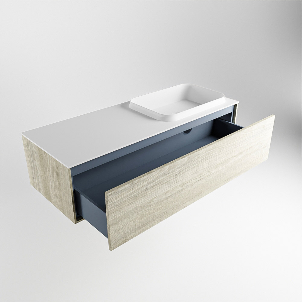 MONDIAZ ERIN 120cm mueble de baño color Light Brown Grey 1 cajón. Lavabo RIDGE Derecho sin orificio color Talc. 6 MONDIAZ ERIN 120cm mueble de baño color Light Brown Grey 1 cajón. Lavabo RIDGE Derecho sin orificio color Talc. - Imagen 6
