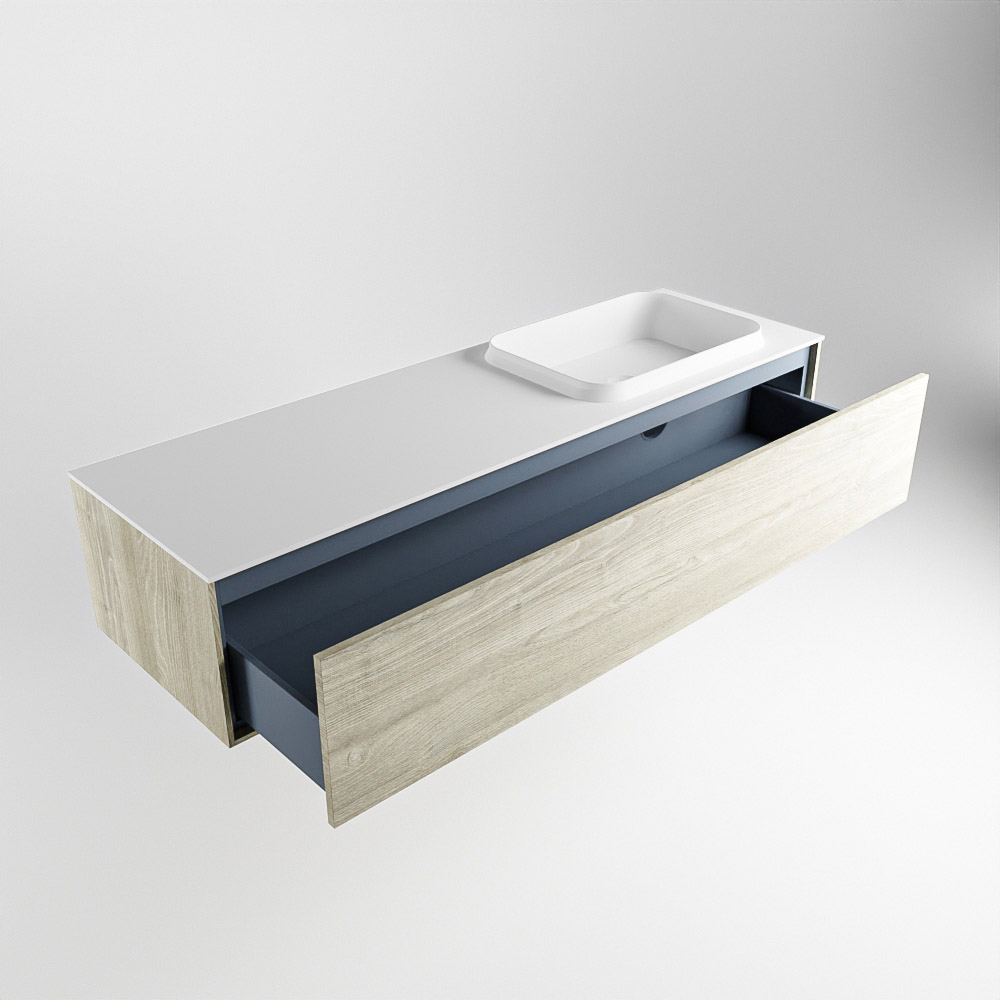 MONDIAZ ERIN 150cm mueble de baño color Light Brown Grey 1 cajón. Lavabo RIDGE Derecho 1 orificio color Talc. 6 MONDIAZ ERIN 150cm mueble de baño color Light Brown Grey 1 cajón. Lavabo RIDGE Derecho 1 orificio color Talc. - Imagen 6