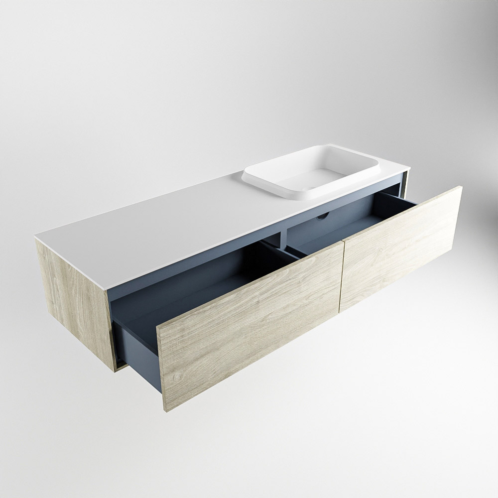 MONDIAZ ERIN 150cm mueble de baño color Light Brown Grey 2 cajones. Lavabo RIDGE Derecho sin orificio color Talc. 6 MONDIAZ ERIN 150cm mueble de baño color Light Brown Grey 2 cajones. Lavabo RIDGE Derecho sin orificio color Talc. - Imagen 6