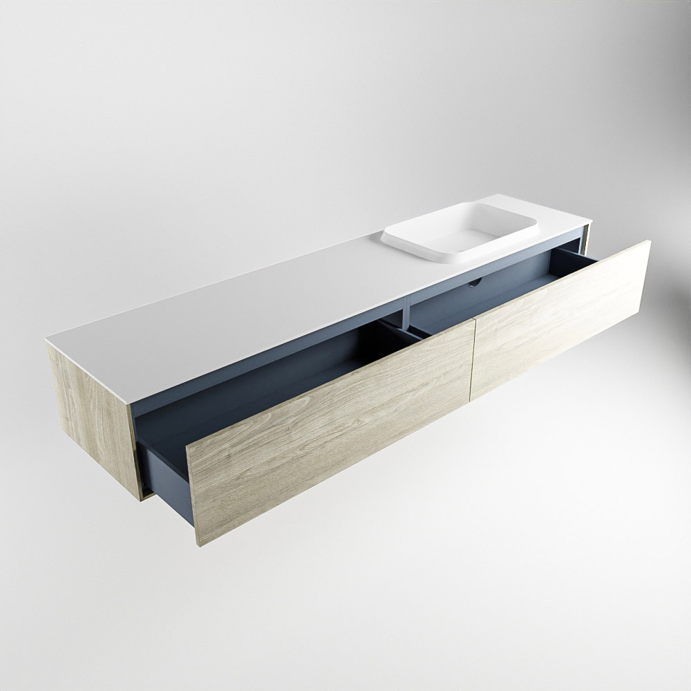 MONDIAZ ERIN 200cm mueble de baño color Light Brown Grey 2 cajones. Lavabo RIDGE Derecho sin orificio color Talc. 6 MONDIAZ ERIN 200cm mueble de baño color Light Brown Grey 2 cajones. Lavabo RIDGE Derecho sin orificio color Talc. - Imagen 6