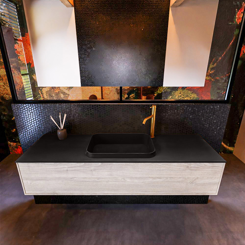 MONDIAZ ERIN 150cm mueble de baño color Light Brown Grey 1 cajón. Lavabo RIDGE Centro 1 orificio color Urban. 3 MONDIAZ ERIN 150cm mueble de baño color Light Brown Grey 1 cajón. Lavabo RIDGE Centro 1 orificio color Urban. - Imagen 3