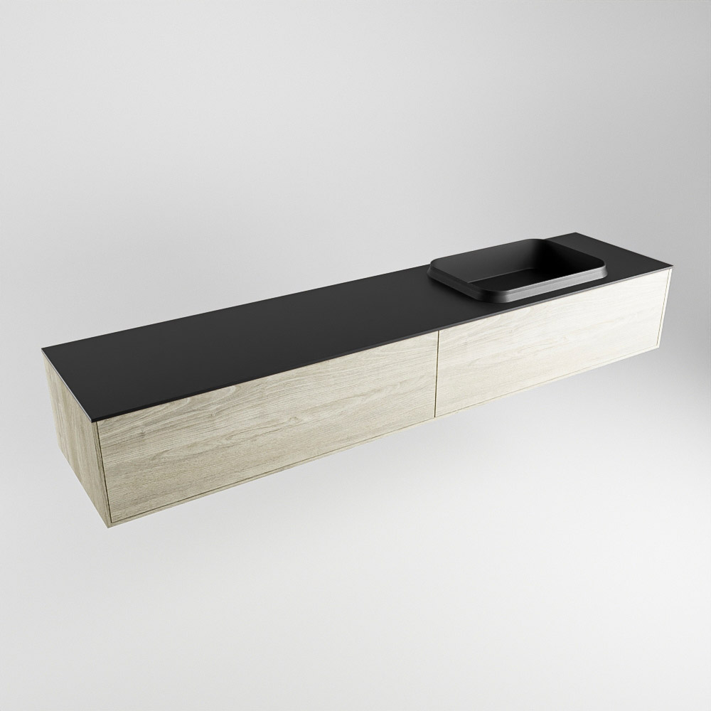 MONDIAZ ERIN 200cm mueble de baño color Light Brown Grey 2 cajones. Lavabo RIDGE Derecho sin orificio color Urban. 4 MONDIAZ ERIN 200cm mueble de baño color Light Brown Grey 2 cajones. Lavabo RIDGE Derecho sin orificio color Urban. - Imagen 4