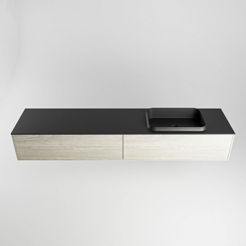 MONDIAZ ERIN 200cm mueble de baño color Light Brown Grey 2 cajones. Lavabo RIDGE Derecho sin orificio color Urban. 5 MONDIAZ ERIN 200cm mueble de baño color Light Brown Grey 2 cajones. Lavabo RIDGE Derecho sin orificio color Urban. - Imagen 5