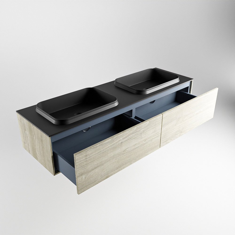 MONDIAZ ERIN 150cm mueble de baño color Light Brown Grey 2 cajones. Lavabo RIDGE Doble sin orificio color Urban. 6 MONDIAZ ERIN 150cm mueble de baño color Light Brown Grey 2 cajones. Lavabo RIDGE Doble sin orificio color Urban. - Imagen 6
