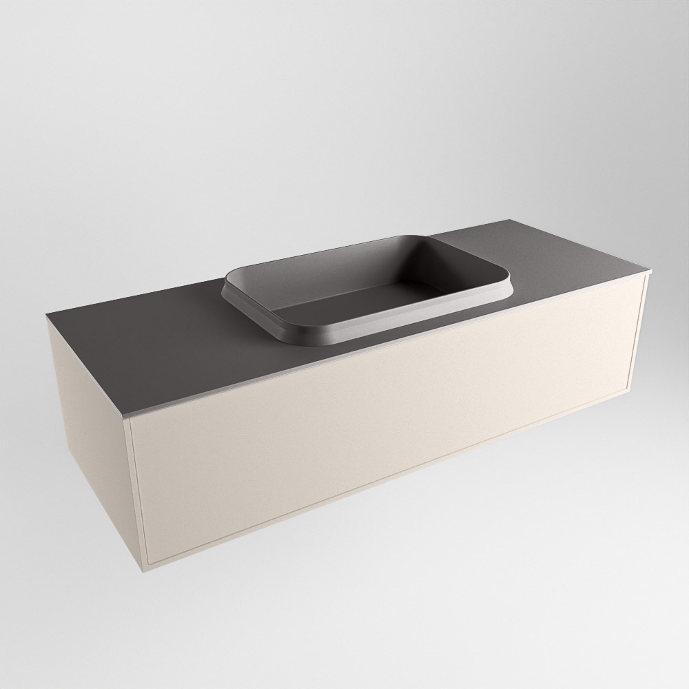 MONDIAZ ERIN 120cm mueble de baño color Linen 1 cajón. Lavabo RIDGE Centro 1 orificio color Dark Grey. 4 MONDIAZ ERIN 120cm mueble de baño color Linen 1 cajón. Lavabo RIDGE Centro 1 orificio color Dark Grey. - Imagen 4